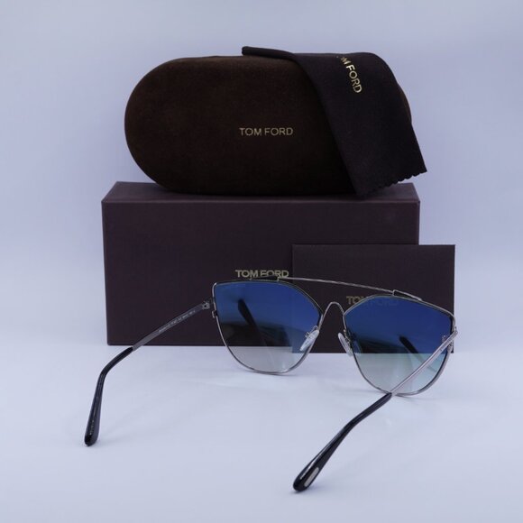 🕶️ New Tom Ford Jacquelyn-02 FT0563/S 14X Sunglasses - Ruthenium Frame - Picture 10 of 10